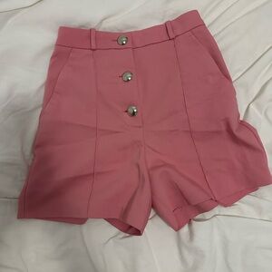 Zara Pink High Waist Tailored Shorts